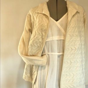 Talbots Cashmere & Merino cable knit cardigan